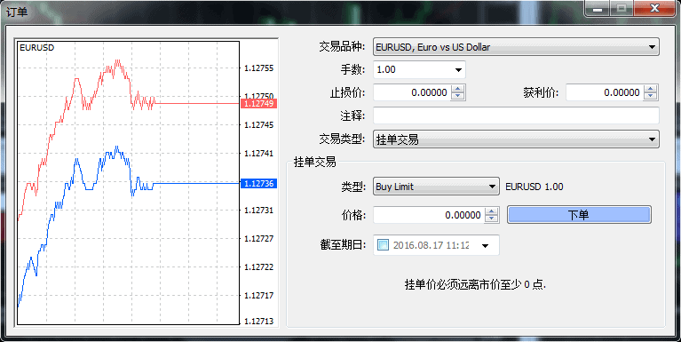 MT4软件挂单交易