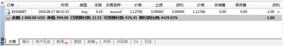 MT4软件查看仓位